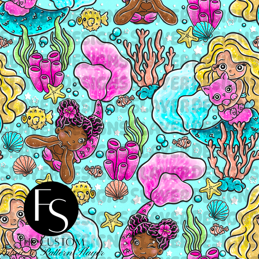 Mermaid Reef C - LYSSDOODLES