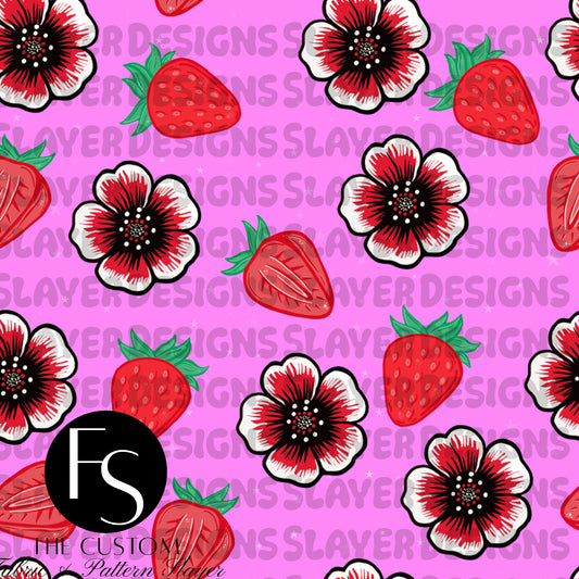 Hibiscus Strawberries B - FABRICSLAYER