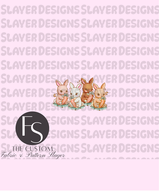 Bloom Bunnies B - LYSSDOODLES Panel
