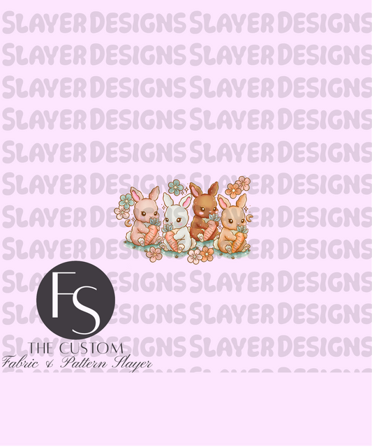 Bloom Bunnies C - LYSSDOODLES Panel