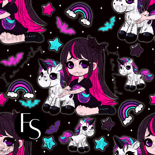 Unicorn Sad Goth Girl Affirmations - FABRICSLAYER