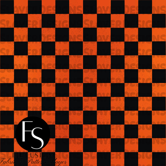 Halloween Florals Checkers - FABRICSLAYER