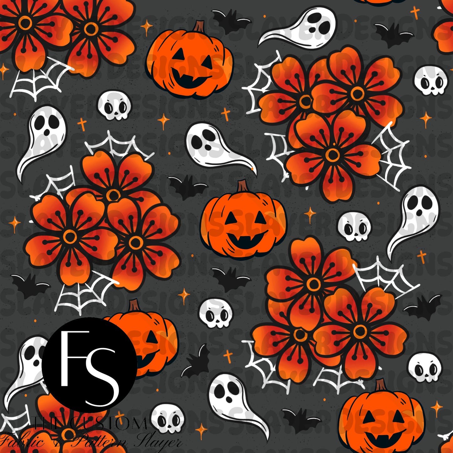 Halloween Florals C -  FABRICSLAYER