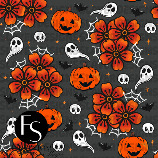 Halloween Florals C -  FABRICSLAYER