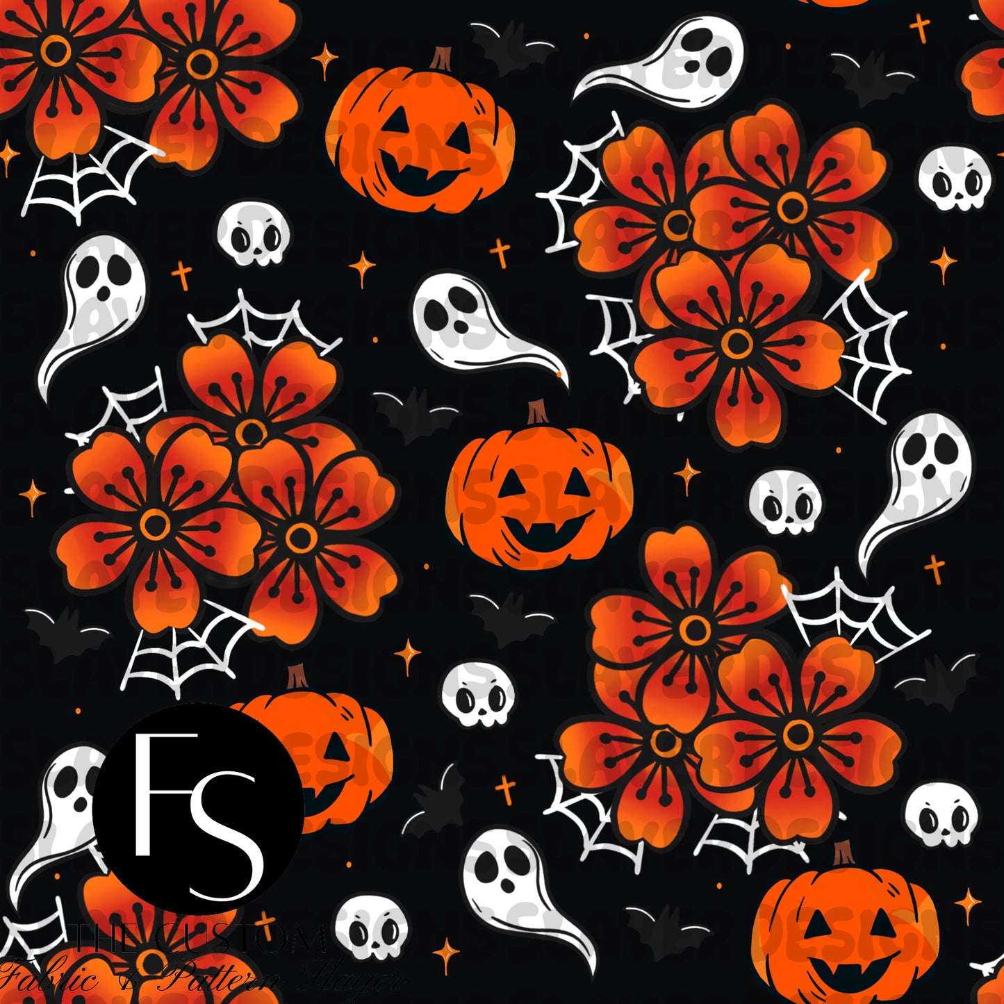 Halloween Florals B -  FABRICSLAYER