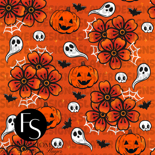 Halloween Florals A -  FABRICSLAYER