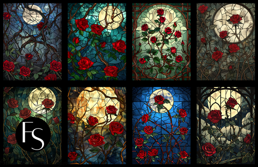 Stained Glass Roses - FABRICSLAYER