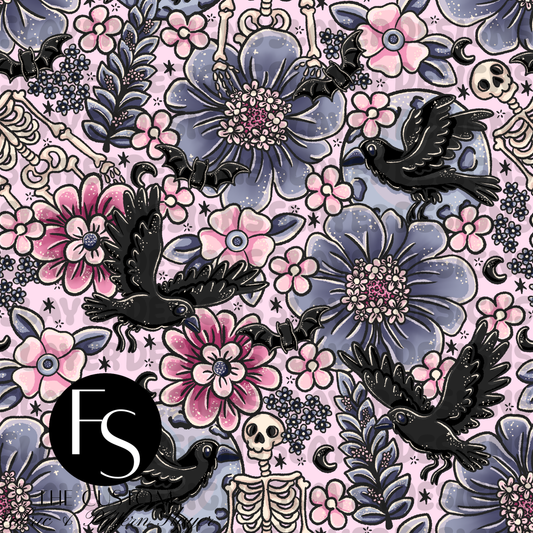 Floral Ravens A  - LYSSDOODLES