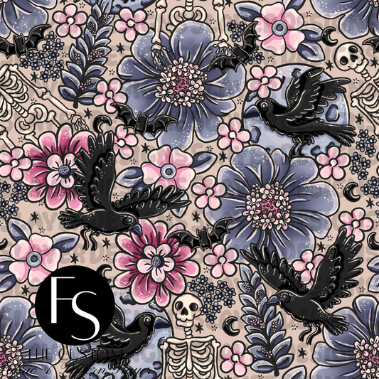 Floral Ravens C  - LYSSDOODLES