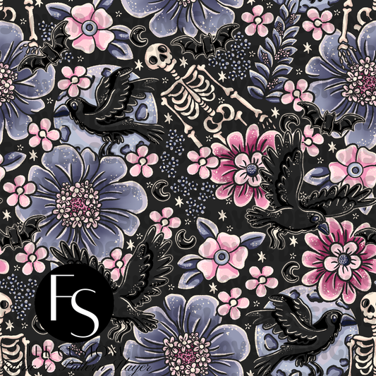 Floral Ravens D  - LYSSDOODLES