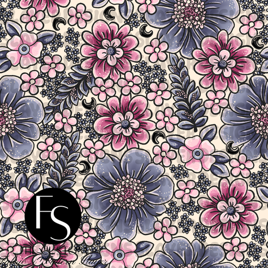 Floral Ravens Coordinate B-1  - LYSSDOODLES