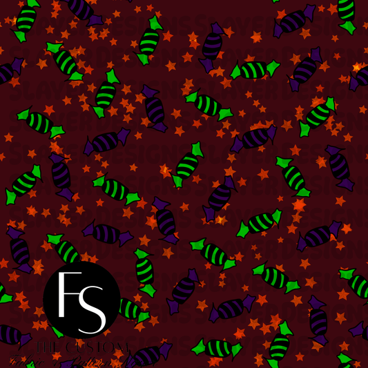 Haunted Red Conjuring Halloween Coordinate C - FABRICSLAYER