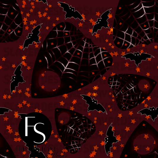 Haunted Red Conjuring Halloween Coordinate A - FABRICSLAYER