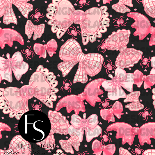 Spooky Pink Bows A - LYSSDOODLES
