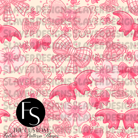 Spooky Pink Bows B - LYSSDOODLES