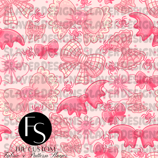 Spooky Pink Bows C - LYSSDOODLES