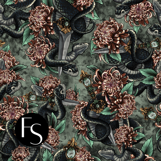 Snakes and Flowers B - PAWSITIVEPAINTS