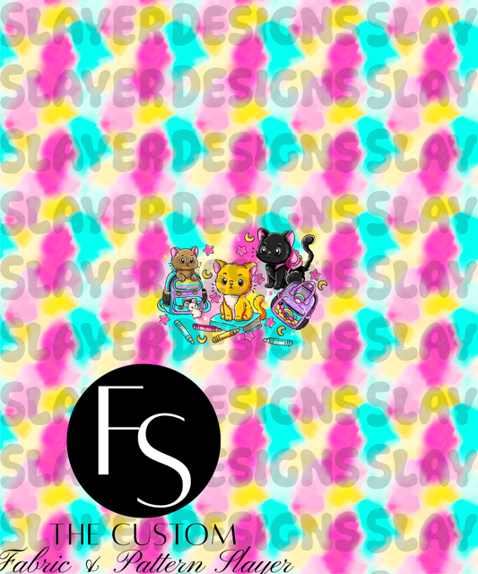Back to School Kitty B - LYSSDOODLES Panel