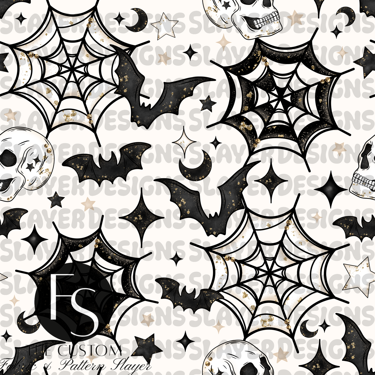 Monochrome Bats and Webs - CERRASSHOP