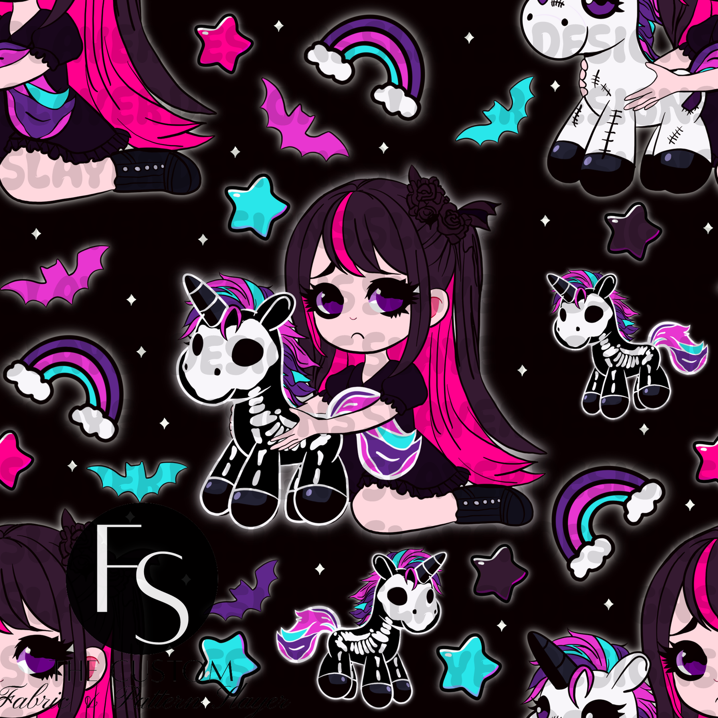 Sad Girl Skeleton Unicorn - FABRICSLAYER