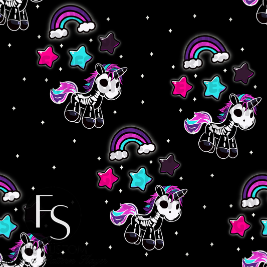 Sad Girl Skeleton Unicorn Coordinate - FABRICSLAYER