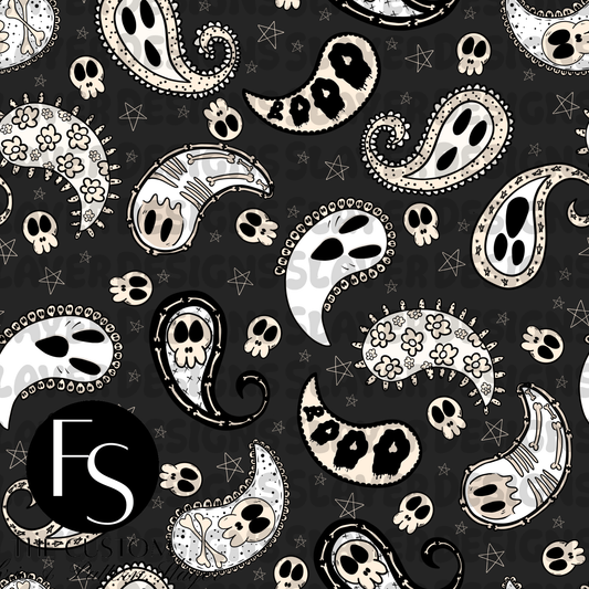 Paisley Skeletons B - LYSSDOODLES