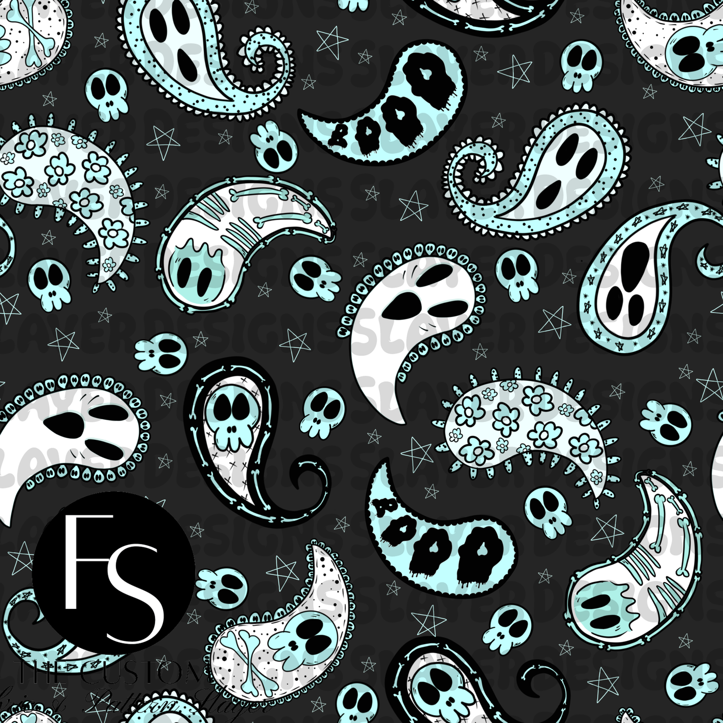 Paisley Skeletons A - LYSSDOODLES