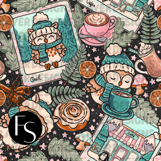 Owl Cafe Animals B - LYSSDOODLES