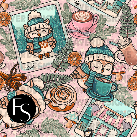 Owl Cafe Animals C - LYSSDOODLES