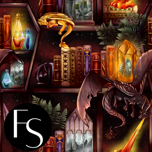 Bookish Dragons B - PAWSITIVEPAINTS