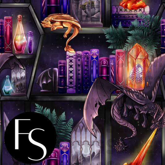 Bookish Dragons A - PAWSITIVEPAINTS