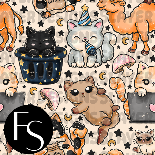 Party Cats - LYSSDOODLES