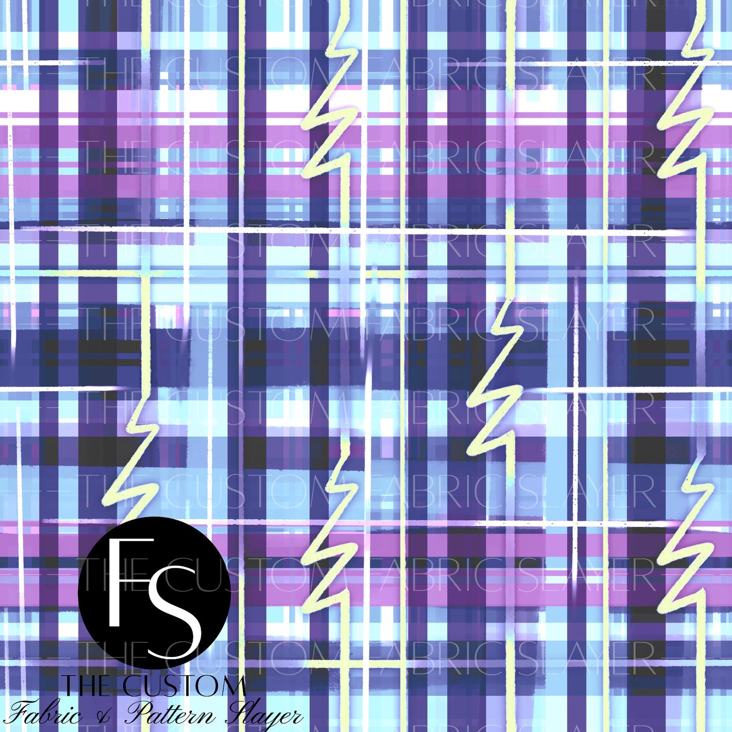 Scary Doll Light Purple and Blue Plaid - HEXREJECTSVAULT