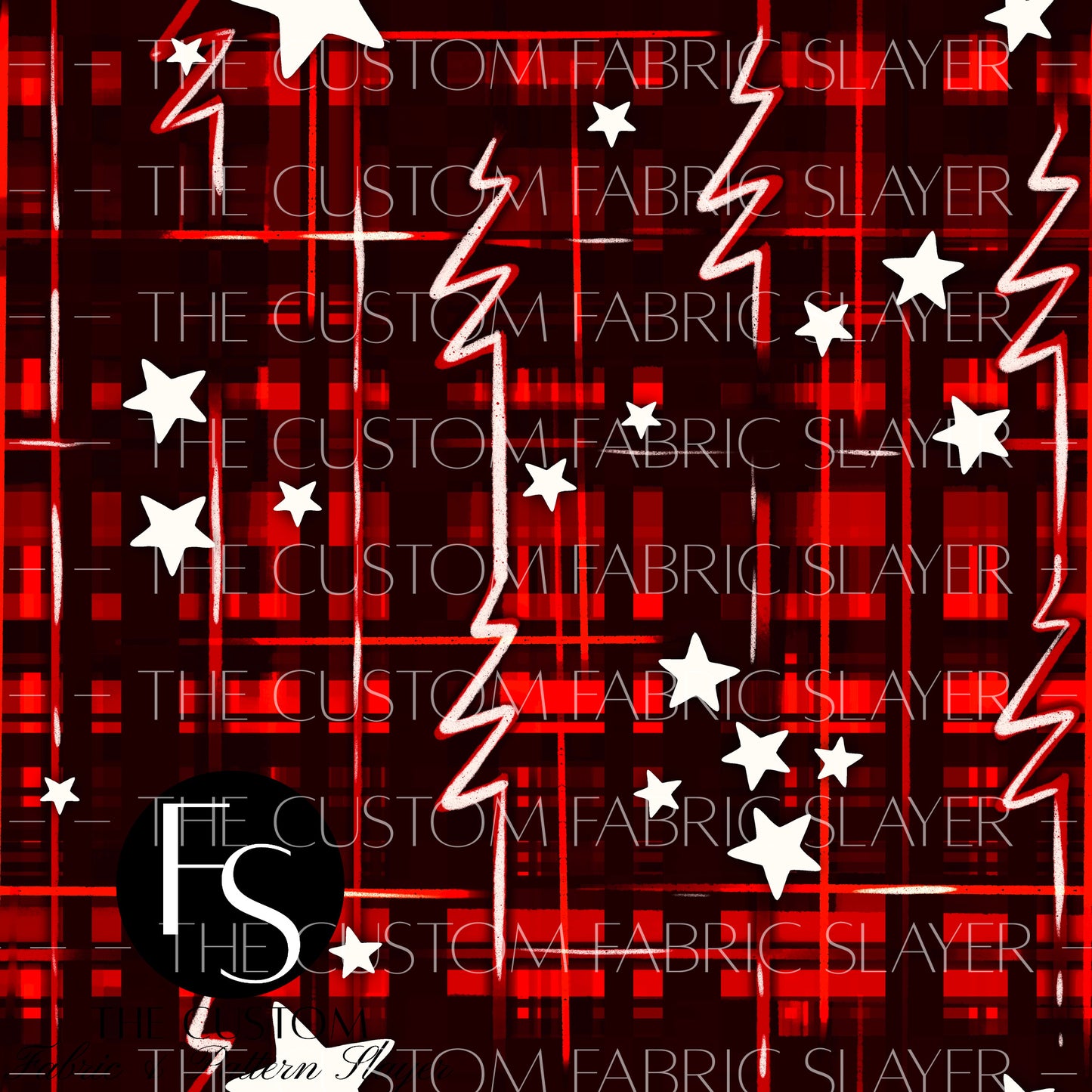 Electric Star Bright Red Plaid - HEXREJECT