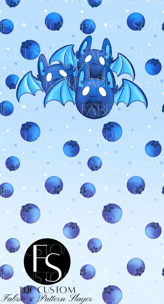 Blueberry Fruit Bat Beach Towel - unfinished