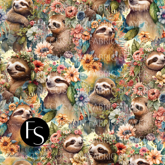 Floral Sloths  - BEAUTYBEEBRANDING