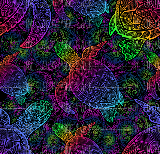 Neon Sea Turtles